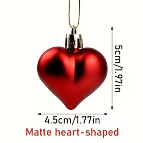 12pcs of Red Heart-Shaped Decorations - Picture 3 of 3